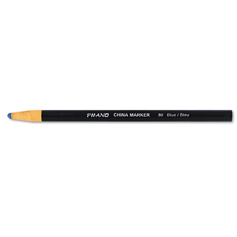 Dixon Industrial Phano Peel-Off China Marker Pencils, Blue, (00080) (Pack of 1, 12 Count Total) - Image 1