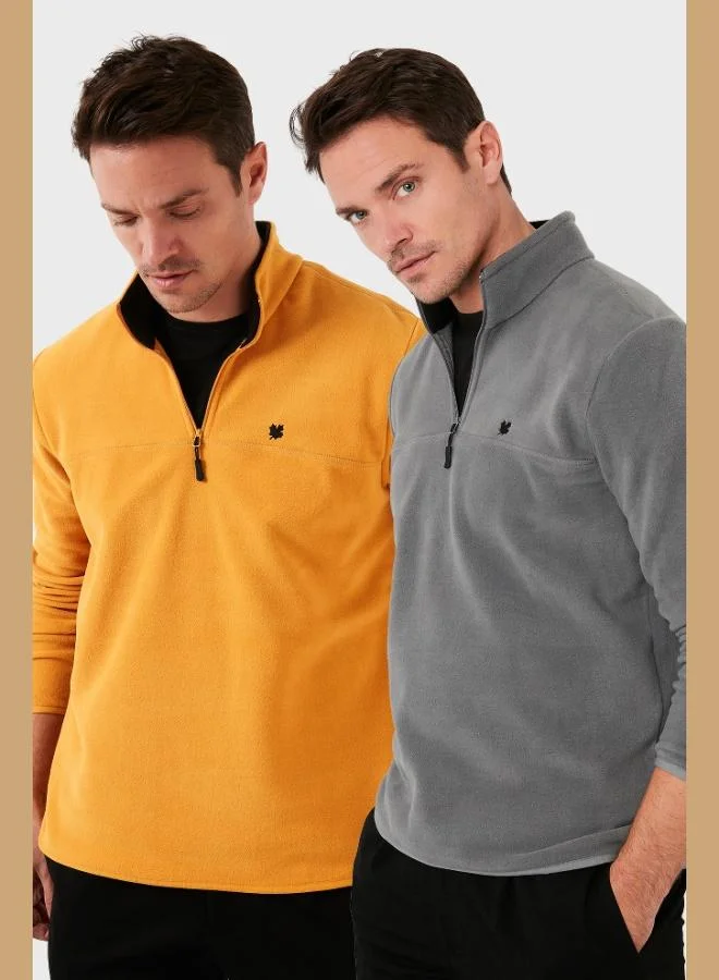 Buratti  Buratti Slim Fit Anti-Pilling Non-Pilling Bato Collar Raised 2-Pack Polar Men's POLAR 5906001S2 for Men | Best Price UAE