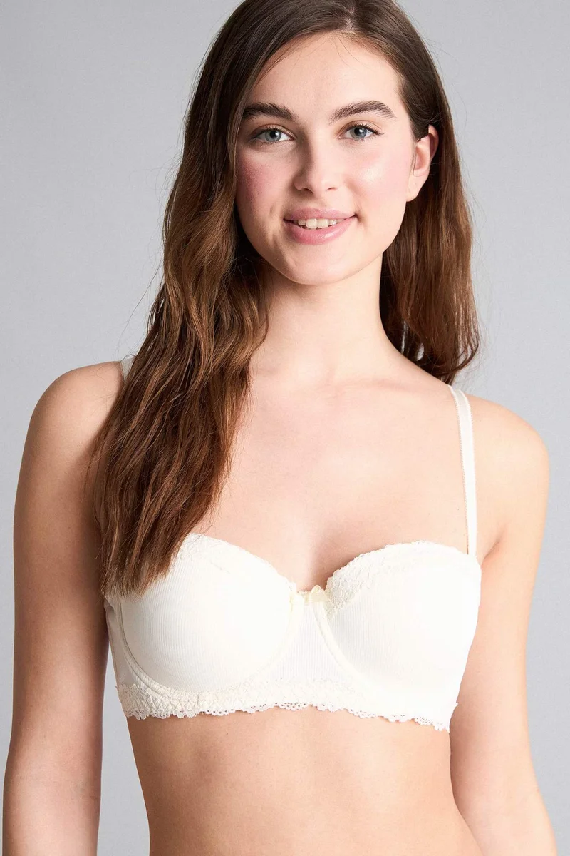 ديفاكتو Lace Detail Micro Half Padded Underwired Bra