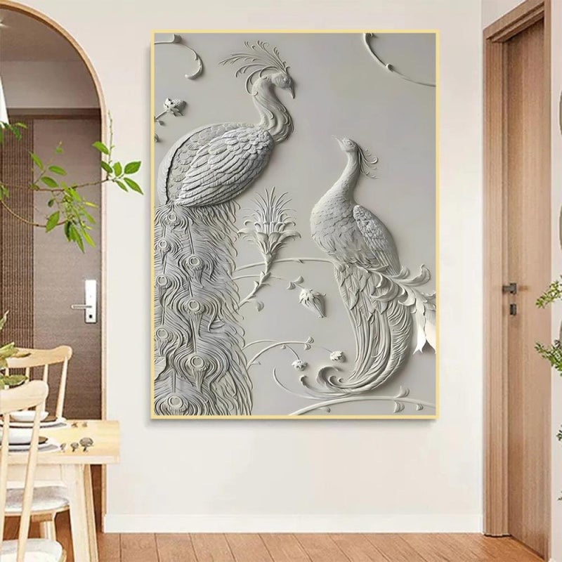 Marktna One piece of printed canvas wall art in a plaster painting design with a hollow frame, measuring (60×90). - Image 1
