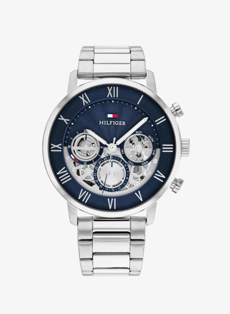 TOMMY HILFIGER Mens Analog Multifunction Quartz Watch With Silver Stainless Steel Bracelet - 1710569