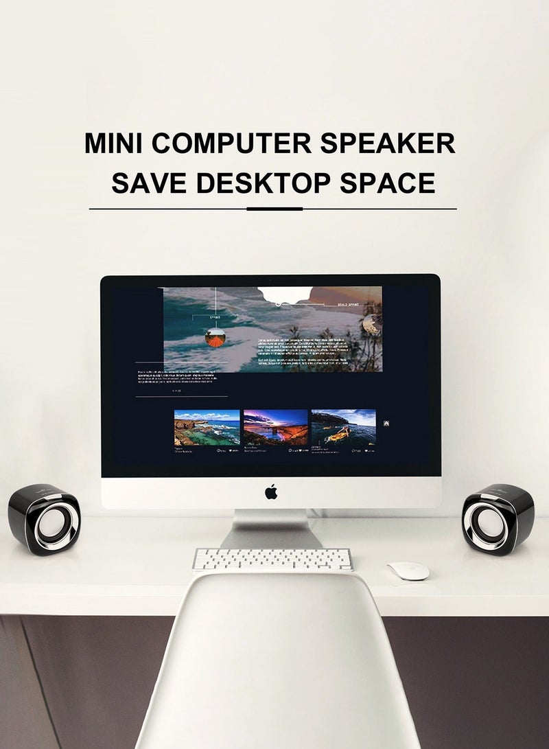 BONKS Computer Speakers, 6W PC Powered Speakers USB Speaker Monitor Speakers for Desktop Computer/PC/Laptop Gaming Speaker - Image 5