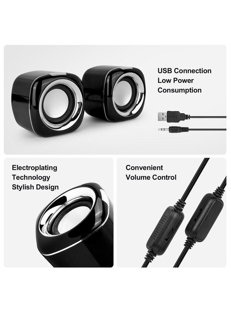 BONKS Computer Speakers, 6W PC Powered Speakers USB Speaker Monitor Speakers for Desktop Computer/PC/Laptop Gaming Speaker - Image 3