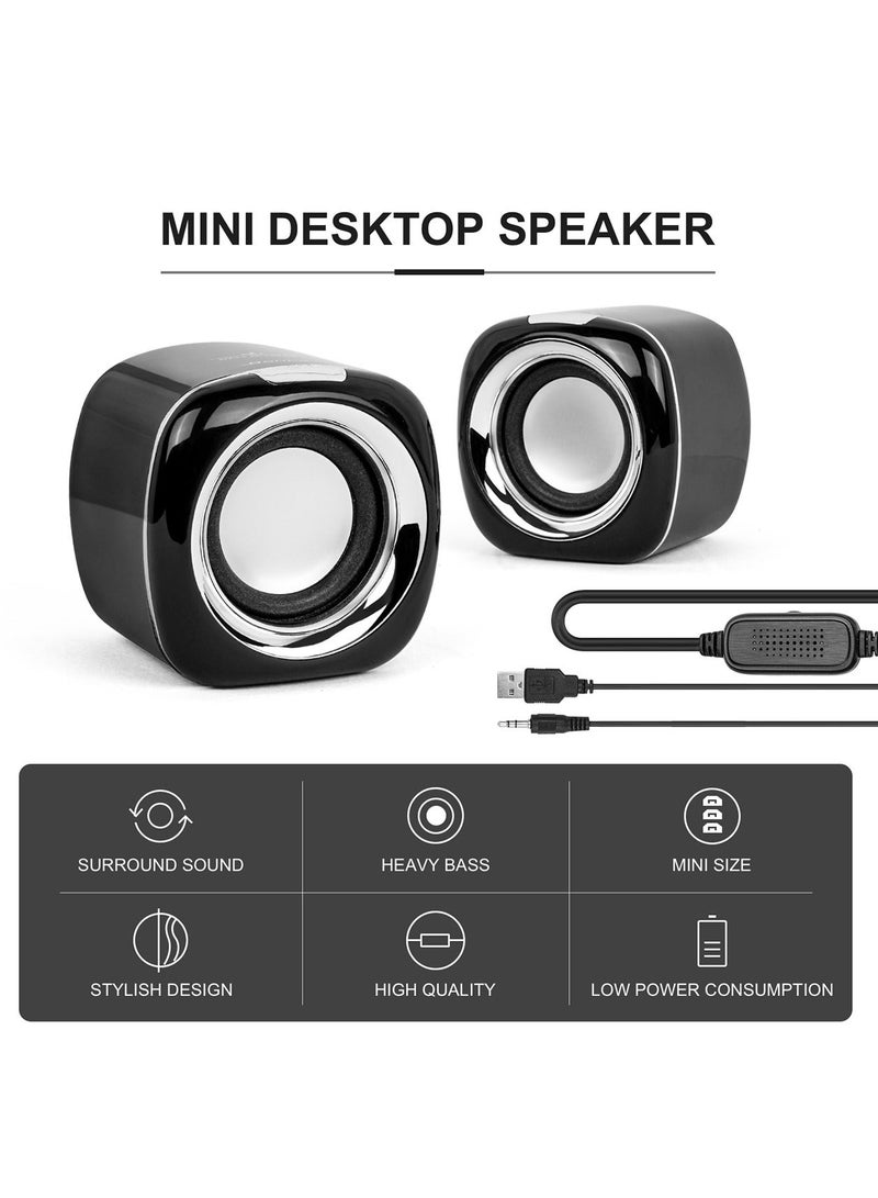 BONKS Computer Speakers, 6W PC Powered Speakers USB Speaker Monitor Speakers for Desktop Computer/PC/Laptop Gaming Speaker - Image 4