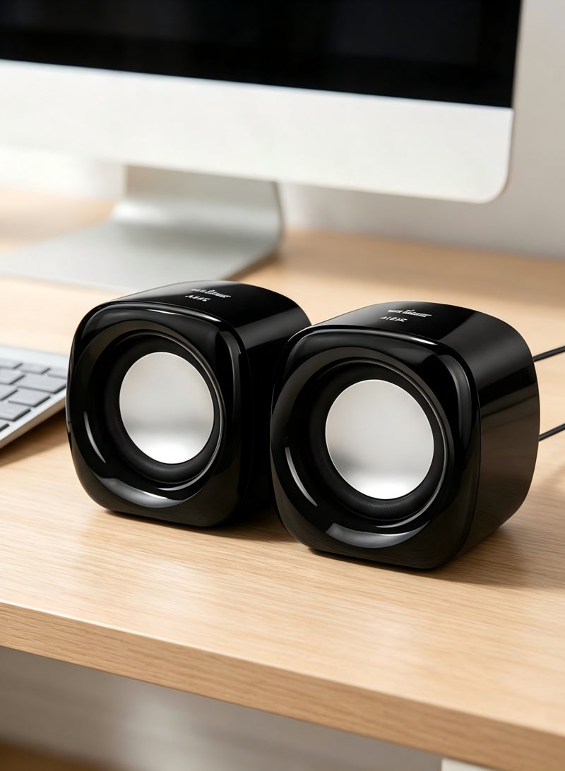 BONKS Computer Speakers, 6W PC Powered Speakers USB Speaker Monitor Speakers for Desktop Computer/PC/Laptop Gaming Speaker - Image 1