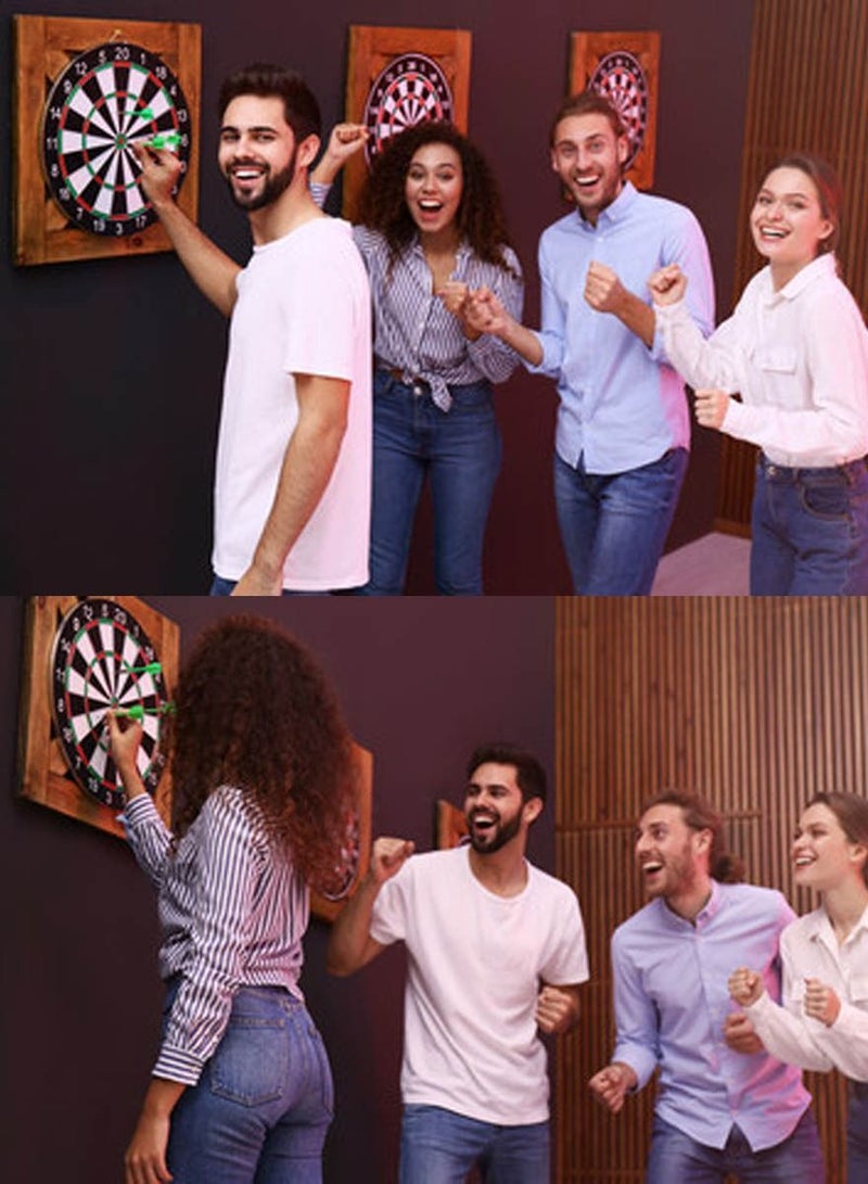 QUTOOB Dartboard | 15-Inch Professional Flocking Double-Sided Dartboard with 6 Steel Tip Darts | Indoor & Outdoor Game for Home, Office, Cafe, Family & Friends - Image 4