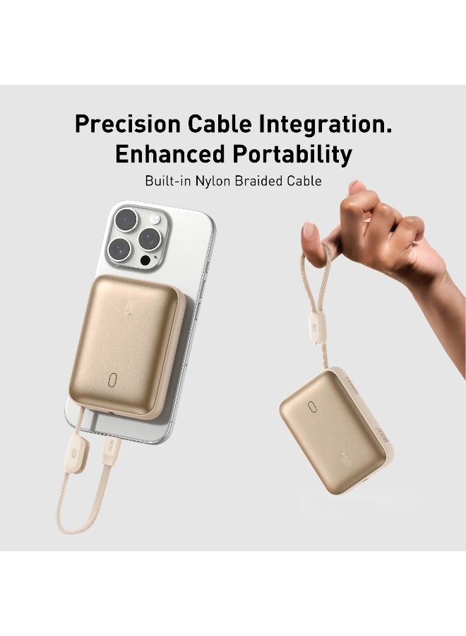 جودا باور بانك Halo 10 بسعة 10000mAh وPD 22.5W مع كابل مدمج باللون الذهبي - Image 2