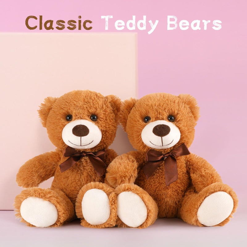 ماوجولان Maogolan Bulk Teddy Bear Dearn 10 حزم صغيرة بنية داكنة دب دب محشوة بالحيوانات بكميات كبيرة 13.5 " - Image 4