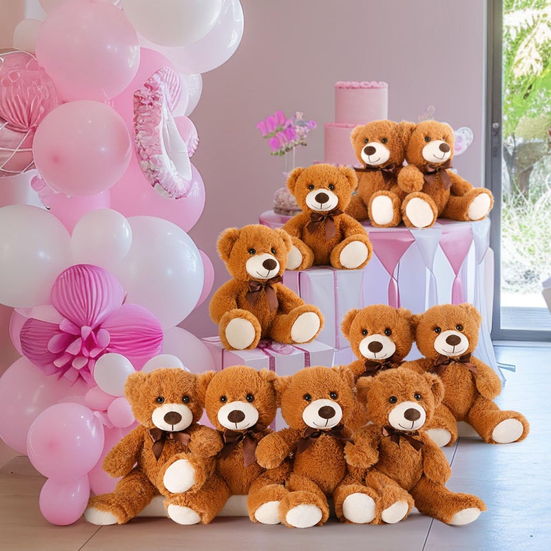 ماوجولان Maogolan Bulk Teddy Bear Dearn 10 حزم صغيرة بنية داكنة دب دب محشوة بالحيوانات بكميات كبيرة 13.5 " - Image 2