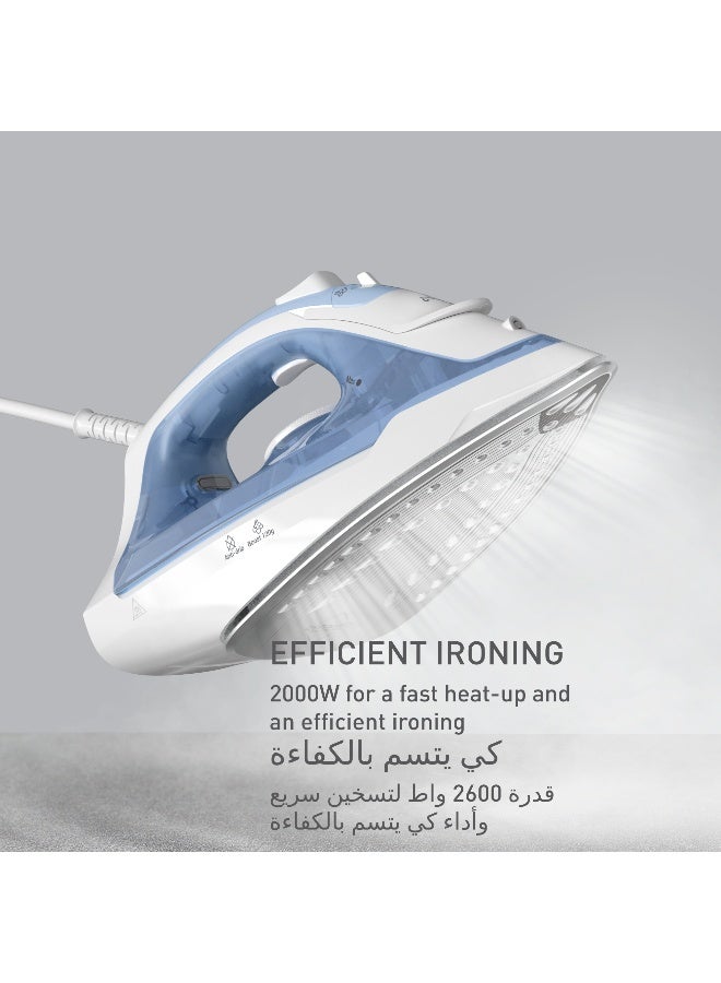 TEFAL Virtuo 30 | Steam Iron | 2000 W of Power | Efficient Ironing | Fast Heat-Up | Ceramic Soleplate | Anti-drip | Calm Blue | FV2C41G0 240 ml 2000 W FV2C41G0/ FV2C41 blue - Image 3