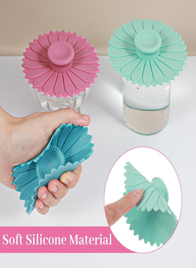 Thrymme 3 Pcs Silicone Cup Covers, Multicolored Sunflower Flexible Mug Covers for Hot Drinks, Coffee Cup Lids, Perfect for Tea Coffee Cups, Easy to Clean, Reusable, BPA-Free - Image 3