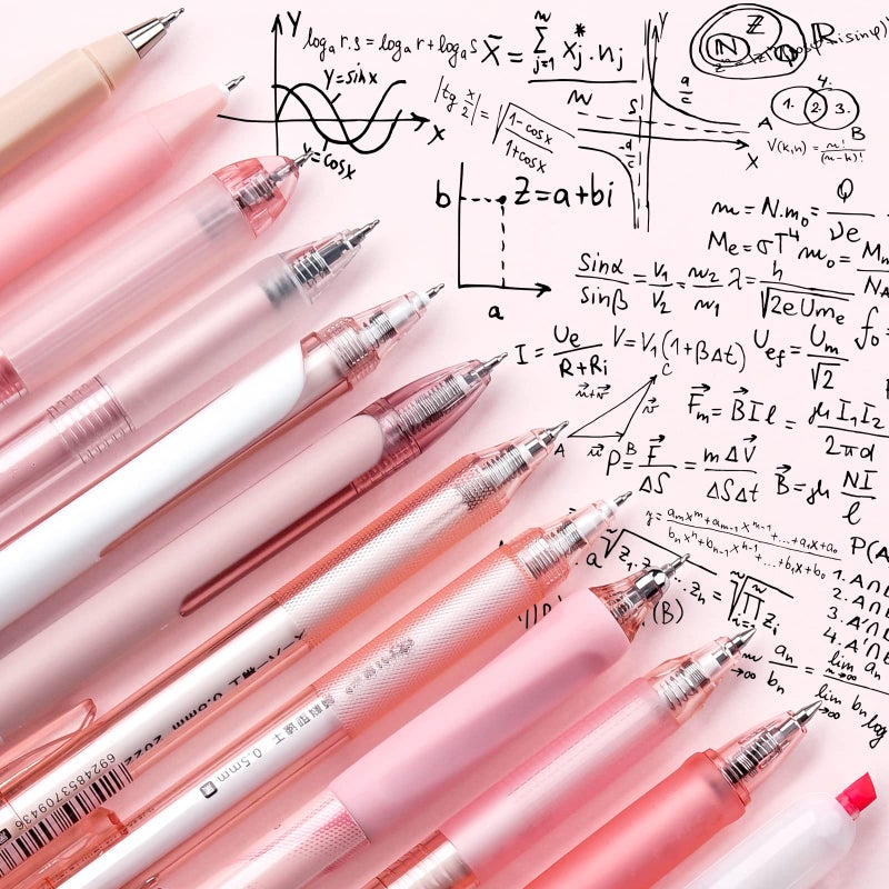 Four Candies Rose Series Gel Pens, Cute Writing Pens with Black & Pink Ink, 0.5 mm Smooth Fine Point, School Office Supplies Girly Stationery Aesthetic Desk Accessories for Women, Set of 12 - Image 3