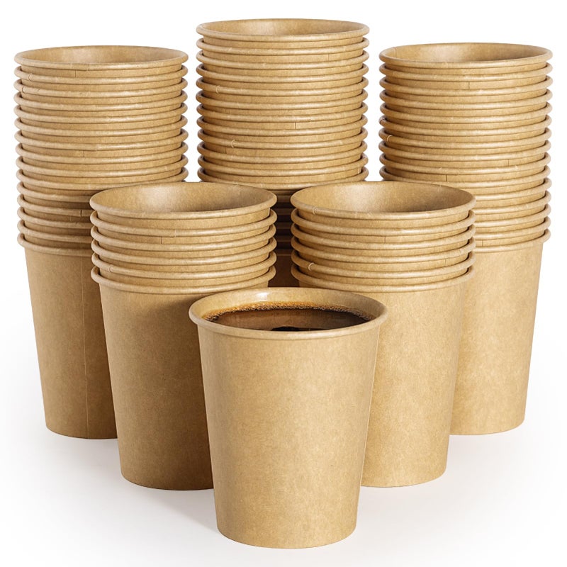 LITOPAK 300 Pack Disposable Coffee Cups 8 oz Paper Cups for Water Coffee Juice and Tea 8 Ounce Hot Paper Cups for Home Restaurant Store and Cafe