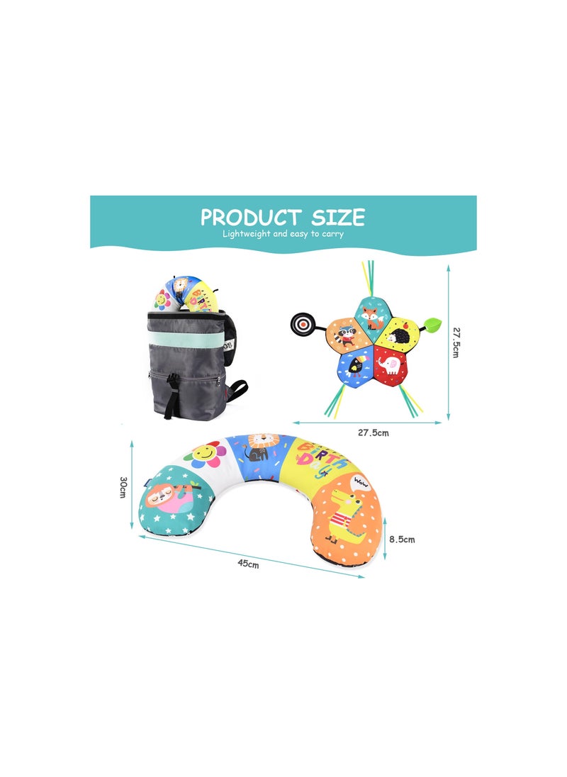 Generic - High Contrast Baby Tummy Time Pillow with Detachable Support, Mirror, Teethers, and Soft Plush Toys - Ideal for Infant Discovery and Development. Perfect for Engaging Tummy Time Activities! - Image 1