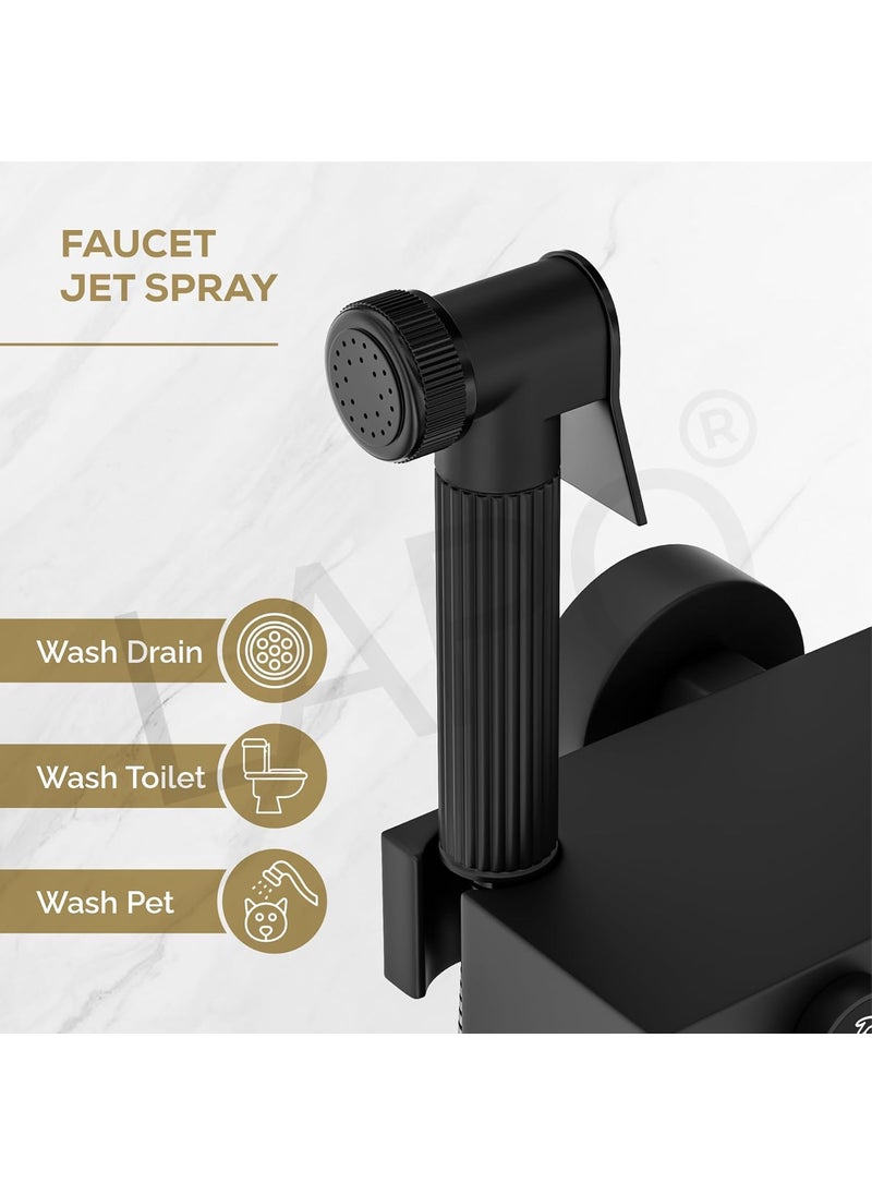 LAPO LAPO Shower Panel for Bathroom Solid Brass Shower Panel System All in One Shower Set with Overhead Shower Handheld Shower Jet Spray for Bathroom Black 1 Set  - Image 4