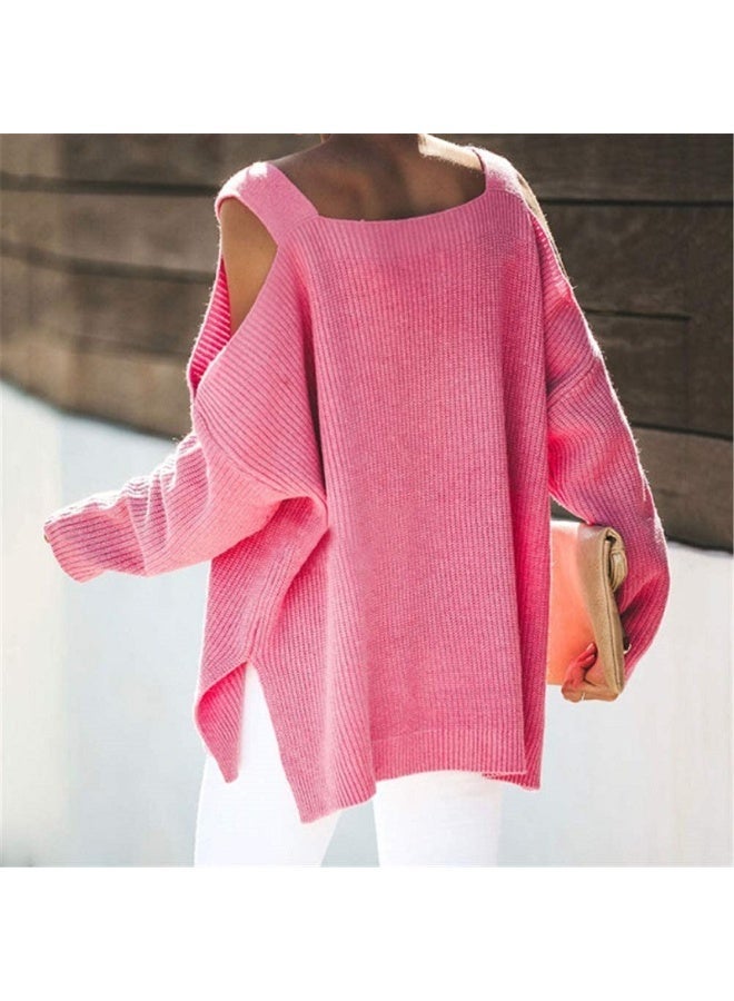 NIBEMINENT Autumn and Winter  Fashion Strap Long Sleeve Off-Shoulder Pullover Knitted Sweater Women - Image 2