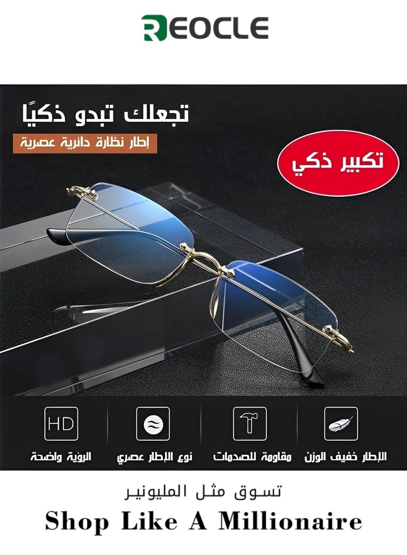 REOCLE Anti-blue Reading Glasses with HD Lenses & Comfortable Wearing Experience Light Ultralight Flexible Anti-Blue Light Readers for Newspaper Computer Phone  - Image 1