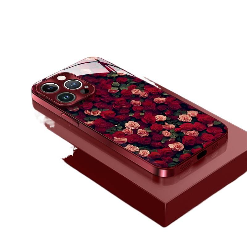 غطاء واقي | مقاوم للصدمات لـ iPhone 13 | Glass حماية من السقوط | Rose - Image 3