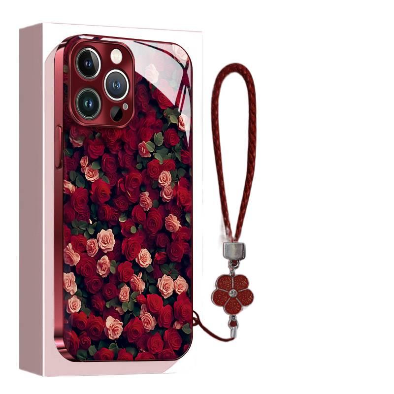 غطاء واقي | مقاوم للصدمات لـ iPhone 13 | Glass حماية من السقوط | Rose - Image 2