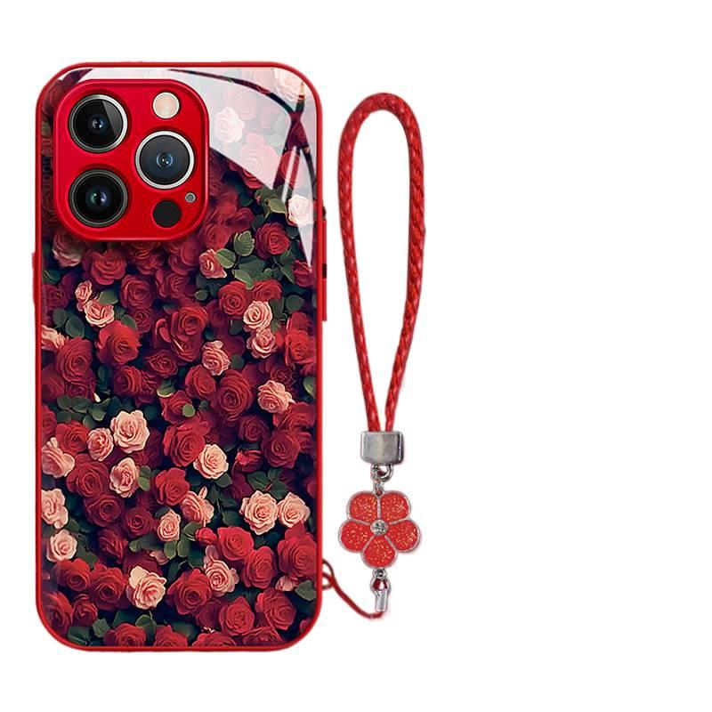 غطاء واقي | مقاوم للصدمات لـ iPhone 13 | Glass حماية من السقوط | Rose - Image 5