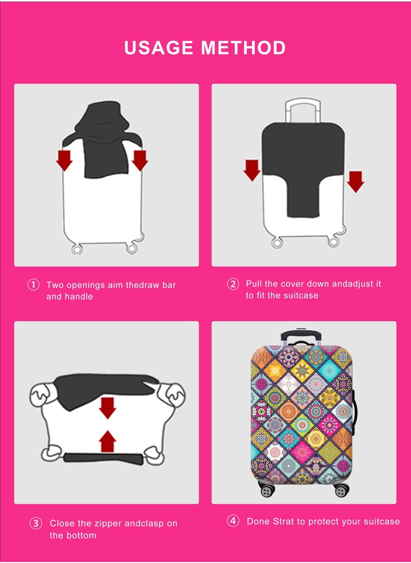 Travel Luggage Cover Spandex Suitcase Protector Washable Baggage Covers Fits 18 to 32 Inch Luggage