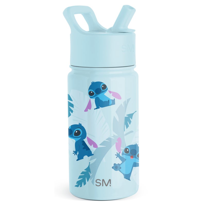 Simple Modern Kids Summit Water Bottle with Straw Lid | Disney Stitch 14oz Stainless Steel Cup Insulated Tumbler for Girls, Boys, School | Tropical Stitch - Image 1