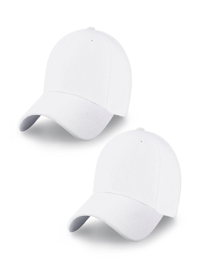 CHOK.LIDS Multi Pack Classic Structured Baseball Cap, Adjustable Snapback - Ball Caps for Custom Embroidery - Running Workouts Outdoor (White, 2) - Image 1