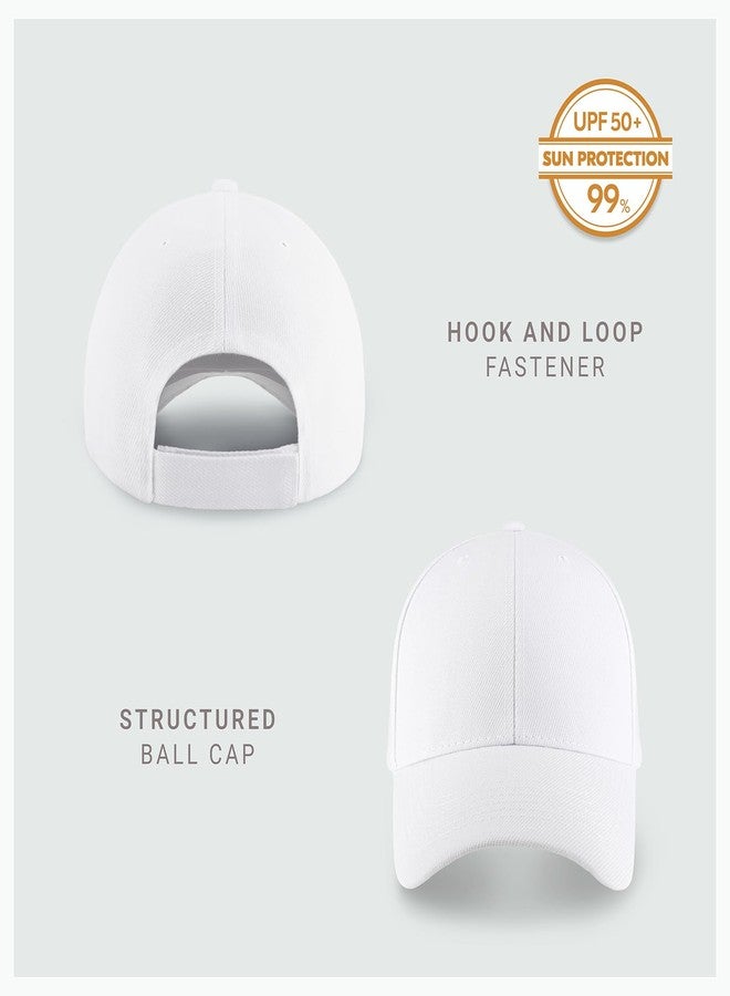 CHOK.LIDS Multi Pack Classic Structured Baseball Cap, Adjustable Snapback - Ball Caps for Custom Embroidery - Running Workouts Outdoor (White, 2) - Image 2