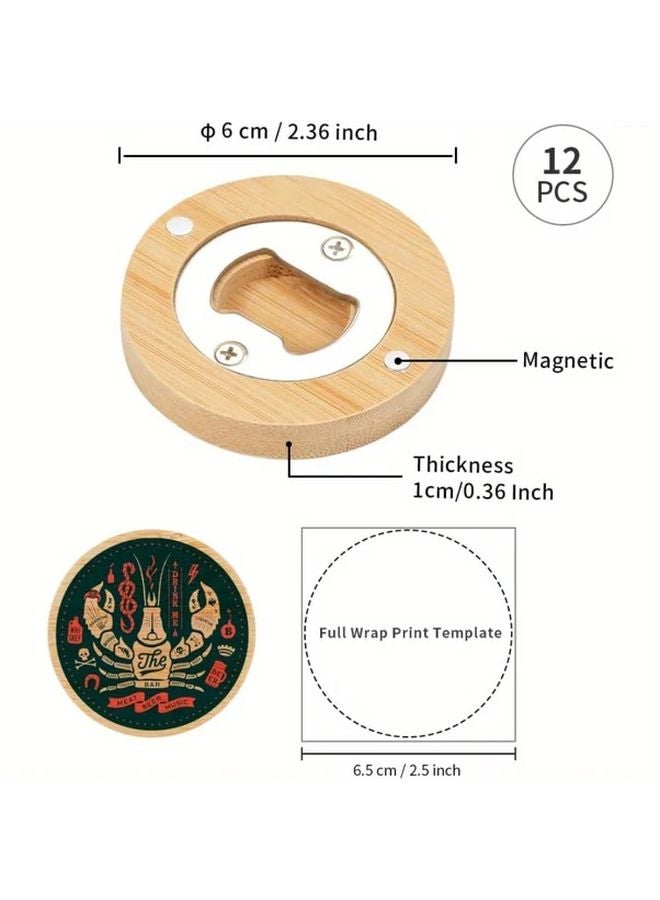 البديل 2 في 1 من الخيزران لفتاحة الزجاجات ومساند الثلاجة 12 قطعة - Image 3