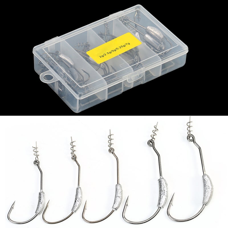 26pcs Barbed Sharp Fishing Bait Hooks with Weight Fishing Tackle Accessories - Image 1