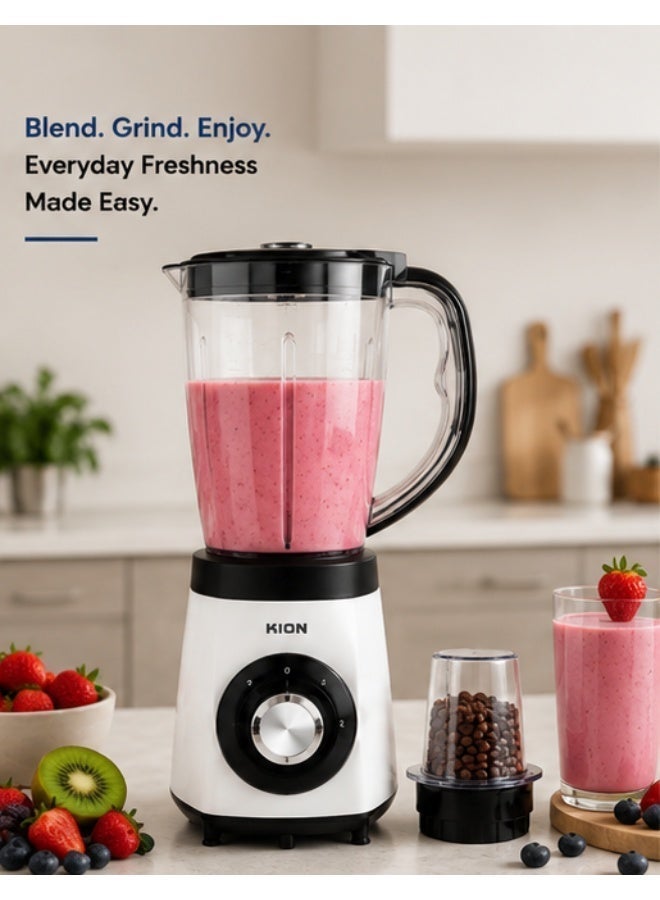 KION Blender 500W 1.5L Plastic Jug With 2 Speeds With Pulse + Grinder - BBB5015PP00 1.5 L 500 W BBB5015PP00 Multicolor - Image 3