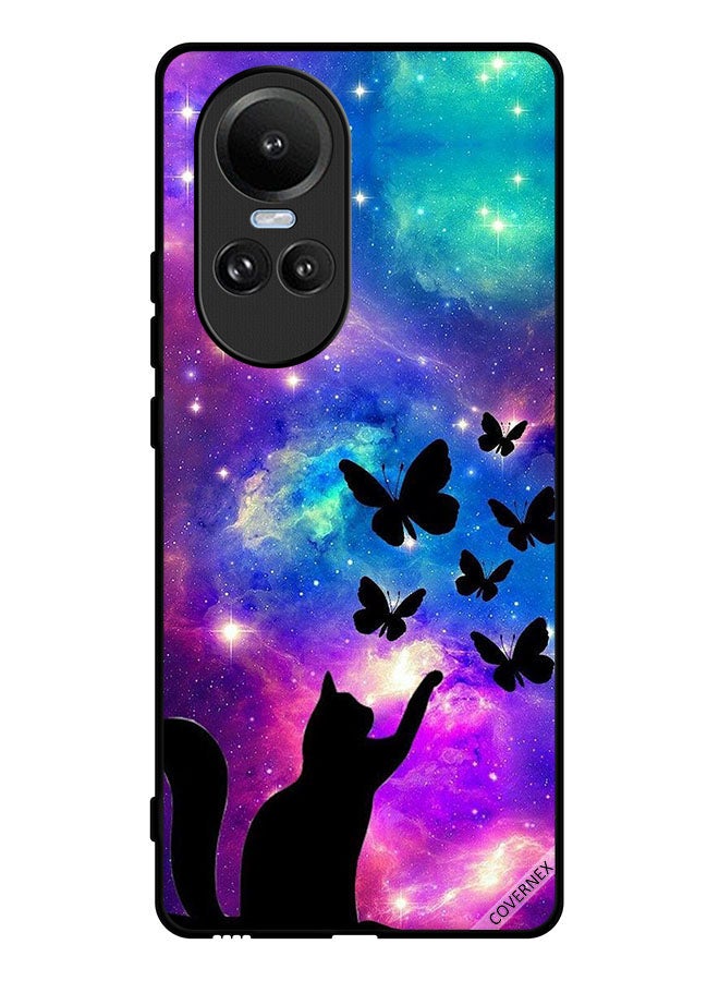 Covernex Protective Case Cover For Oppo Reno10 Cat & Butterflies - Image 1