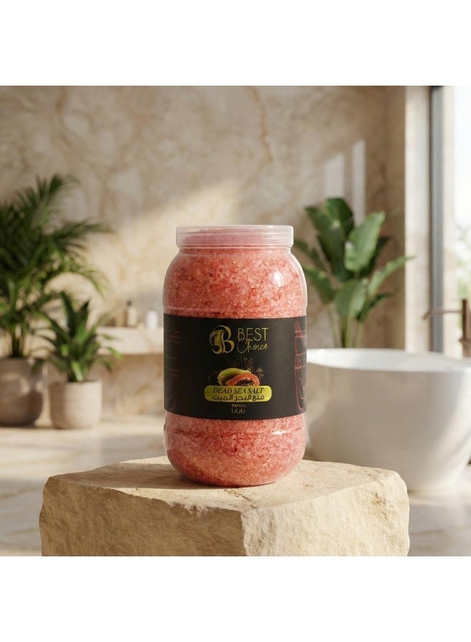 Best Choice Dead Sea Salt Premium Natural Bath Salt 5Kg Jar for Skin Body Hair Care and Relaxation - Papaya - Image 2
