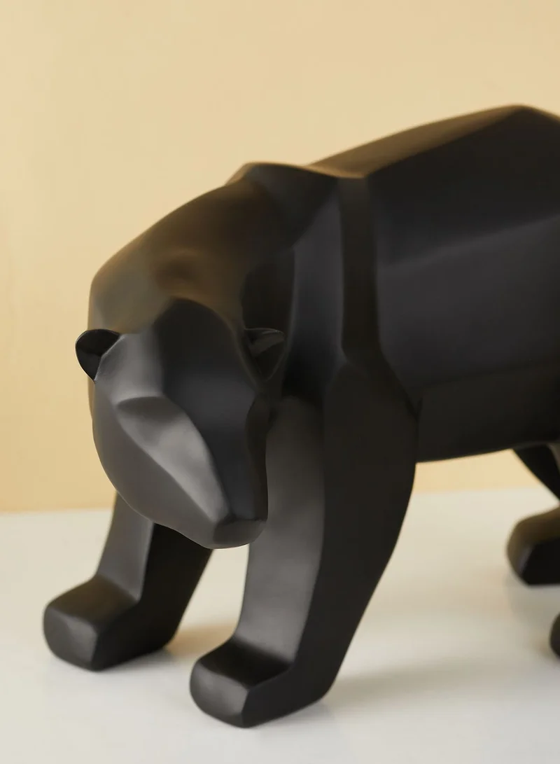present time Matte Black Large Origami Bear Statue