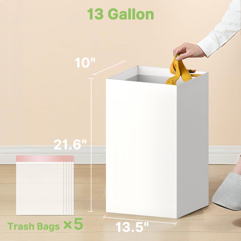 Magicheap 4 Pack Extra Large Disposable Trash Cans, Reusable Portable Garbage Can, 13 Gallon (21.6" H x 13.5" W x 10" D), Extra Thick Recycled Cardboard Portable Garbage Can and Recycling Bins,White - Image 2