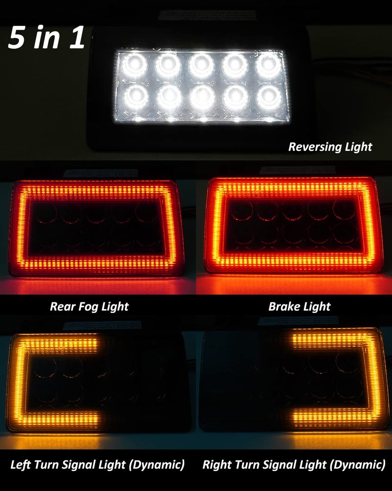 Bestview مجموعة مصابيح الضباب الخلفية LED 5 في 1 من بيست فيو متوافقة مع سوبارو WRX STI إمبريزا XV كروس تريك 2011-2021، تعمل كأضواء فرامل خلفية واحتياطية وإشارة انعطاف (عدسة دخانية) - Image 3