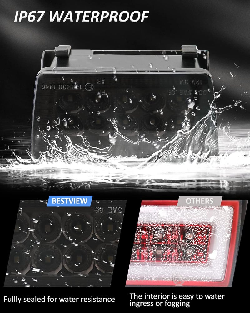 Bestview مجموعة مصابيح الضباب الخلفية LED 5 في 1 من بيست فيو متوافقة مع سوبارو WRX STI إمبريزا XV كروس تريك 2011-2021، تعمل كأضواء فرامل خلفية واحتياطية وإشارة انعطاف (عدسة دخانية) - Image 5