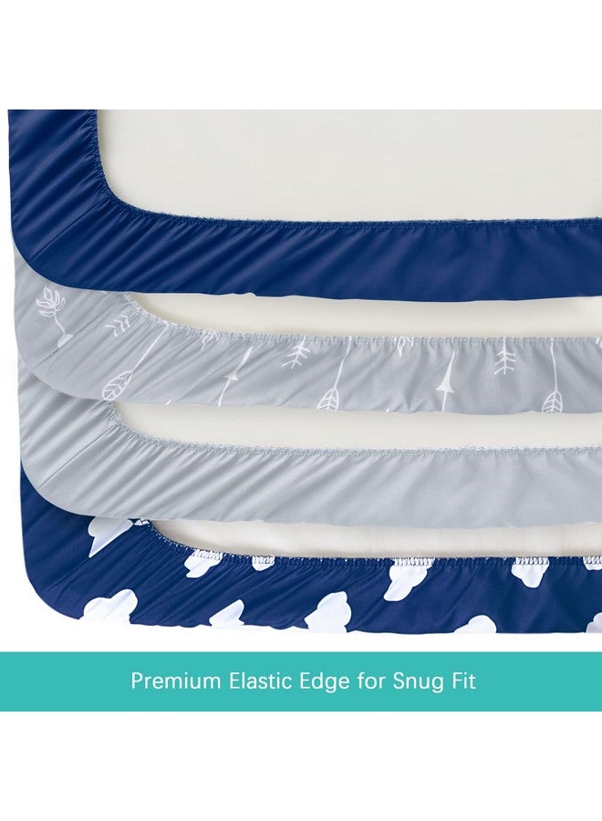 Biloban Changing Pad Cover Diaper Changing Pad Covers 4 Pack Fitted Baby Changing Table Sheets For 32''×16'' Change Table Pad Cradle & Bassinet Sheets For Boys & Girls Soft & Breathable - Image 4