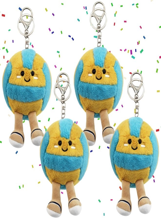 Timisea Cute Volleyball Stuff Soft Sports Plush Keychain Gift,4 Pcs olleyball Toys Gifts Soft Sports Balls for Kids Birthday and Christmas Decoration - Image 1