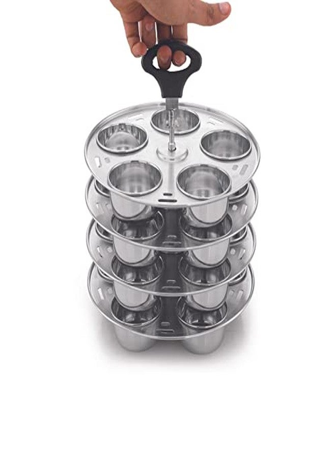 Expresso Multipurpose Stainless Steel Baking Moulds|for Baking Muffins, Cupcakes | Idly Maker and Baking Stand with 20 Cups Compatible with 10-12 Liter, Outer Lid Pressure Cooker - Image 4