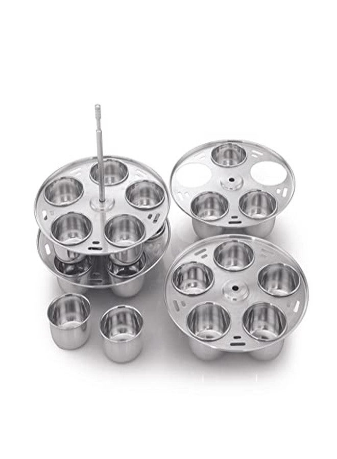 Expresso Multipurpose Stainless Steel Baking Moulds|for Baking Muffins, Cupcakes | Idly Maker and Baking Stand with 20 Cups Compatible with 10-12 Liter, Outer Lid Pressure Cooker - Image 2
