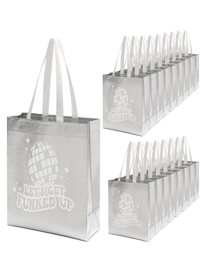Pop Fizz Designs Set of 18 Last Disco Bachelorette Gift Bags - Iridescent 70s Theme Totes, Let's Get Funked Up Party Favors for Bridesmaids - Image 1