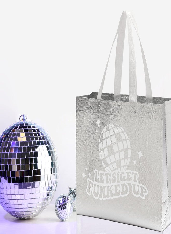 Pop Fizz Designs Set of 18 Last Disco Bachelorette Gift Bags - Iridescent 70s Theme Totes, Let's Get Funked Up Party Favors for Bridesmaids - Image 2