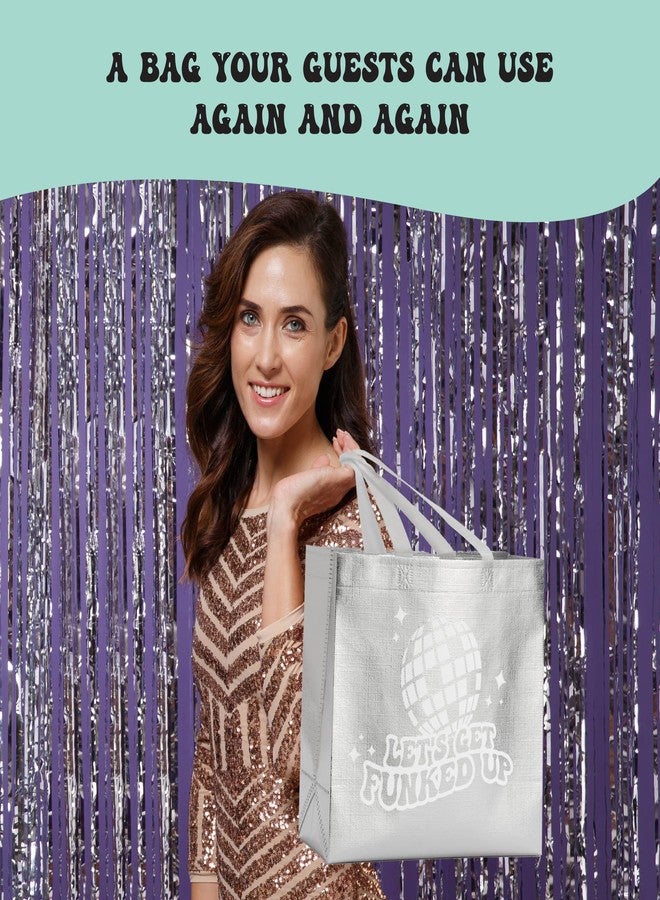 Pop Fizz Designs Set of 18 Last Disco Bachelorette Gift Bags - Iridescent 70s Theme Totes, Let's Get Funked Up Party Favors for Bridesmaids - Image 5