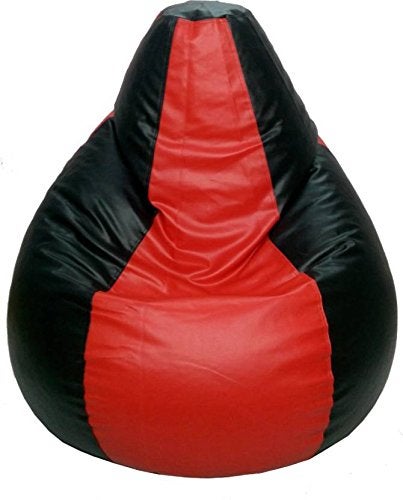 TRUE 2 F XXL Teardrop Bean Bag Cover Foot Stool Only Without Beans RedBlack XXL - Image 2