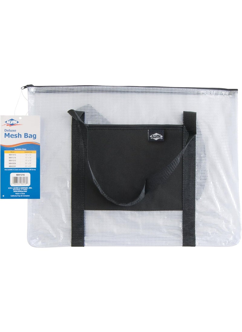 Alvin ALVIN  Clear Premium Mesh Kit Zipper Bag with Handle MultiUse Organization Bag for Item Storage and Arranging Great for Needlework Projects Art Supplies and Travel  12 x 16 Inches  - Image 2
