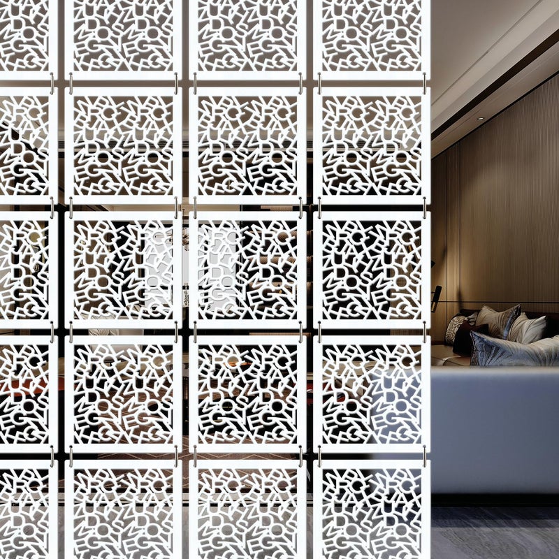 Olive Tree OLIVE TREE Room Partitions Hanging Room Divider Panel Modern Hanging Screen Partition for Decorating Bedding Dining Study and Sitting Living Room Hotel White8025  - Image 1