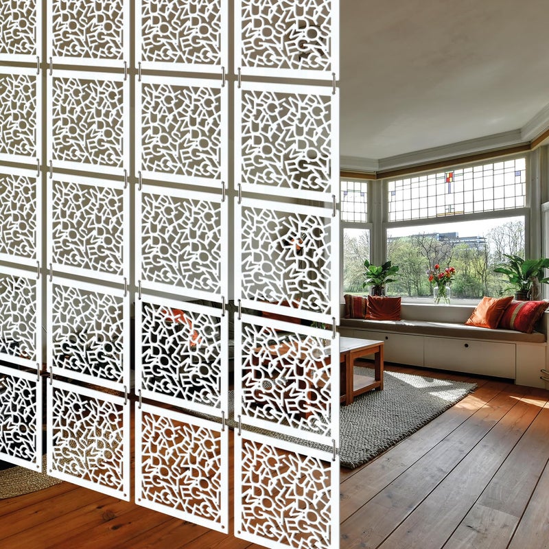 Olive Tree OLIVE TREE Room Partitions Hanging Room Divider Panel Modern Hanging Screen Partition for Decorating Bedding Dining Study and Sitting Living Room Hotel White8025  - Image 2