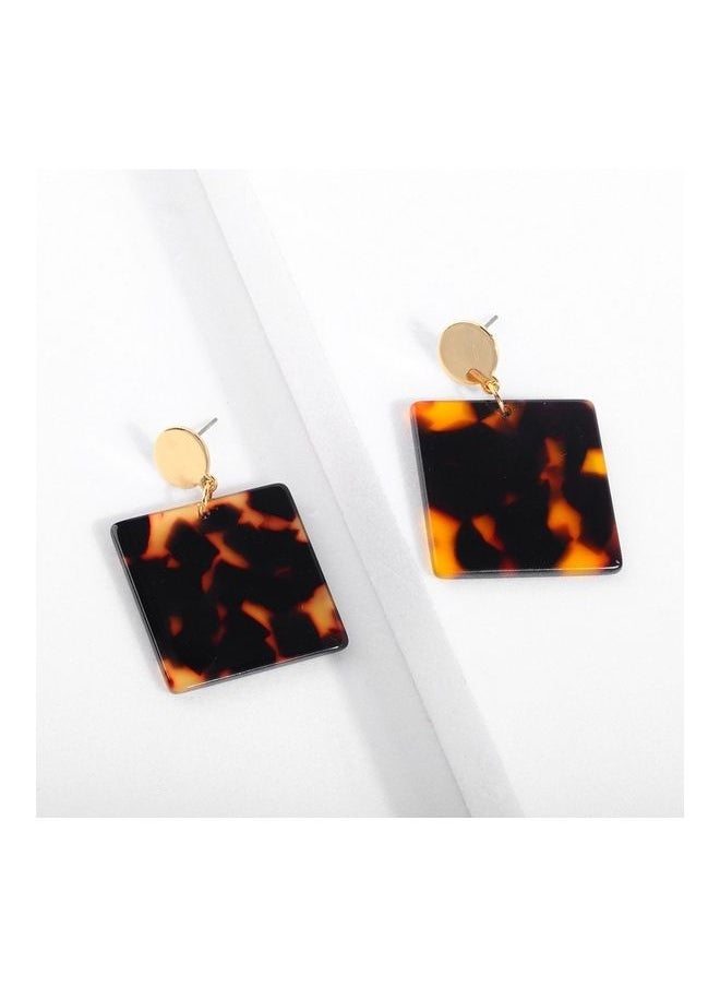 NIBEMINENT Acrylic Female Geometric Square Acetate Plate Personality Earrings  - Image 1