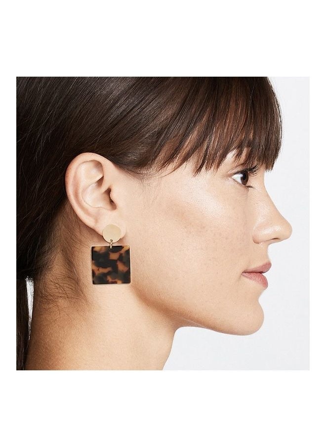NIBEMINENT Acrylic Female Geometric Square Acetate Plate Personality Earrings  - Image 3